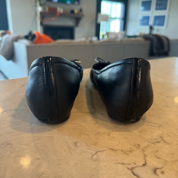 Rockport Total Motion Trutech Black Leather Ballet Flats w/Almond Toe & Bow - 10 - Picture 6 of 13